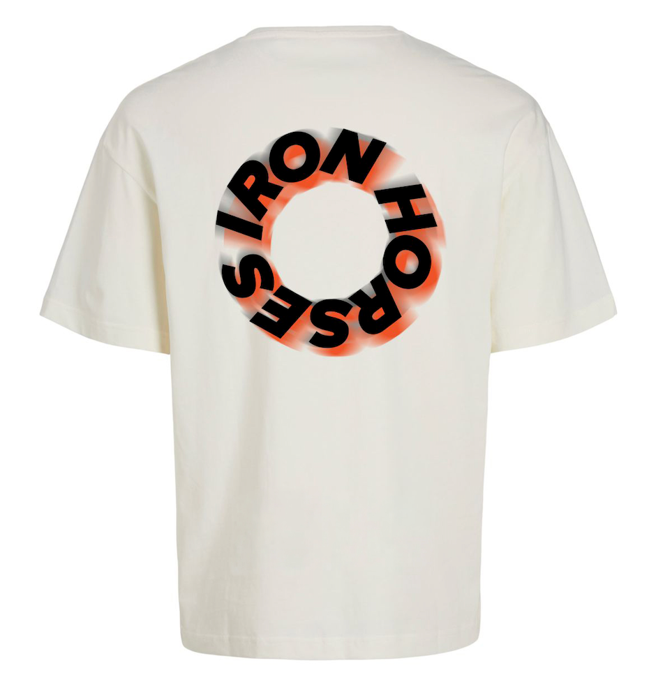 IRON HORSES OVERSIZED UNISEX TEE - EGRET
