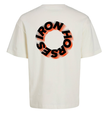 IRON HORSES OVERSIZED UNISEX TEE - EGRET