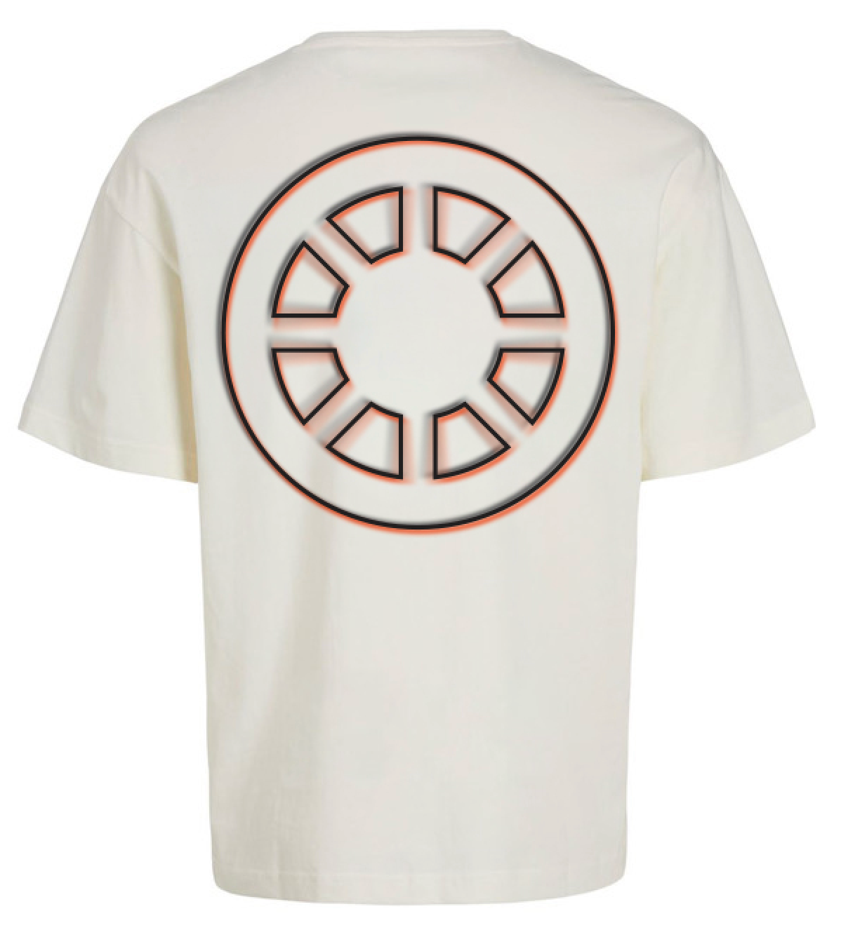 RAINHILL WHEEL OVERSIZED UNISEX TEE - EGRET